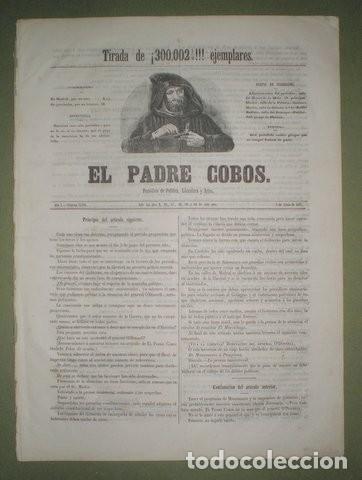 Coleccionismo de revistas y peri&oacute;dicos: EL PADRE COBOS. Peri&oacute;dico de pol&iacute;tica, literatura y artes. A&ntilde;o I n&uacute;meros 47 a 52. 1855