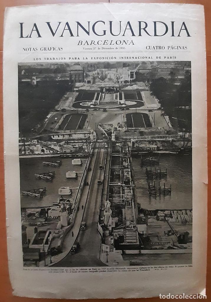 Coleccionismo de Revistas y Peri&oacute;dicos: LA VANGUARDIA - NOTAS GR&Aacute;FICAS - 27 DE DICIEMBRE DE 1935