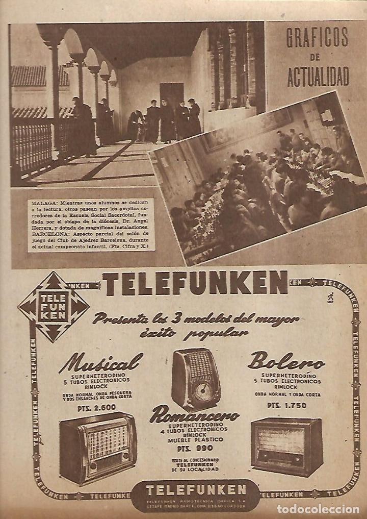 Coleccionismo de revistas y peri&oacute;dicos: A&Ntilde;O 1950 DIARIO DE BARCELONA MALAGA ESCUELA SOCIAL SACERDOTAL SALON JUEGO CLUB AJEDREZ BARCELONA