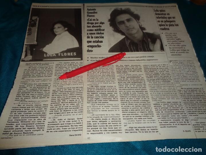 Coleccionismo de Revistas y Peri&oacute;dicos: RECORTE : ANTONIO GONZALEZ Y LOLA FLORES. SEMANA, MARZO 1988 (#)