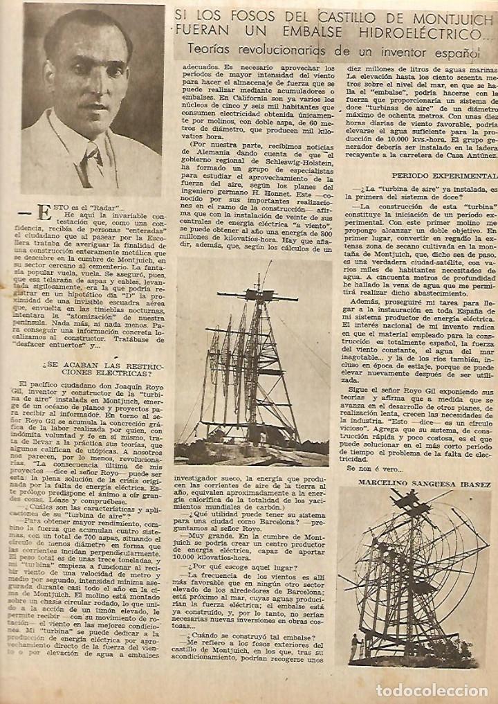 Sammeln von Zeitschriften und Zeitungen: A&Ntilde;O 1949 INVENTO ESPA&Ntilde;OL JOAQUIN ROYO GIL MONTJUICH TURBINA DE AIRE MADRID CURSO ARBITROS FUTBOL
