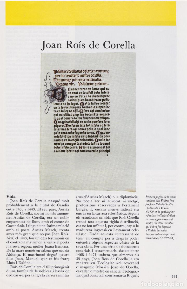 Collezionismo di Riviste e Giornali: JOAN RO&Iacute;S DE CORELLA &ndash; FASCICLE N&ordm;37 &ndash; HIST&Ograve;RIA DE LA LITERATURA CATALANA &ndash; 1984