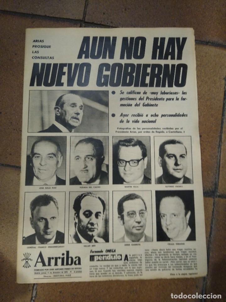Coleccionismo de Revistas y Peri&oacute;dicos: Peri&oacute;dico Arriba 11 diciembre 1975 Aun no hay nuevo gobierno