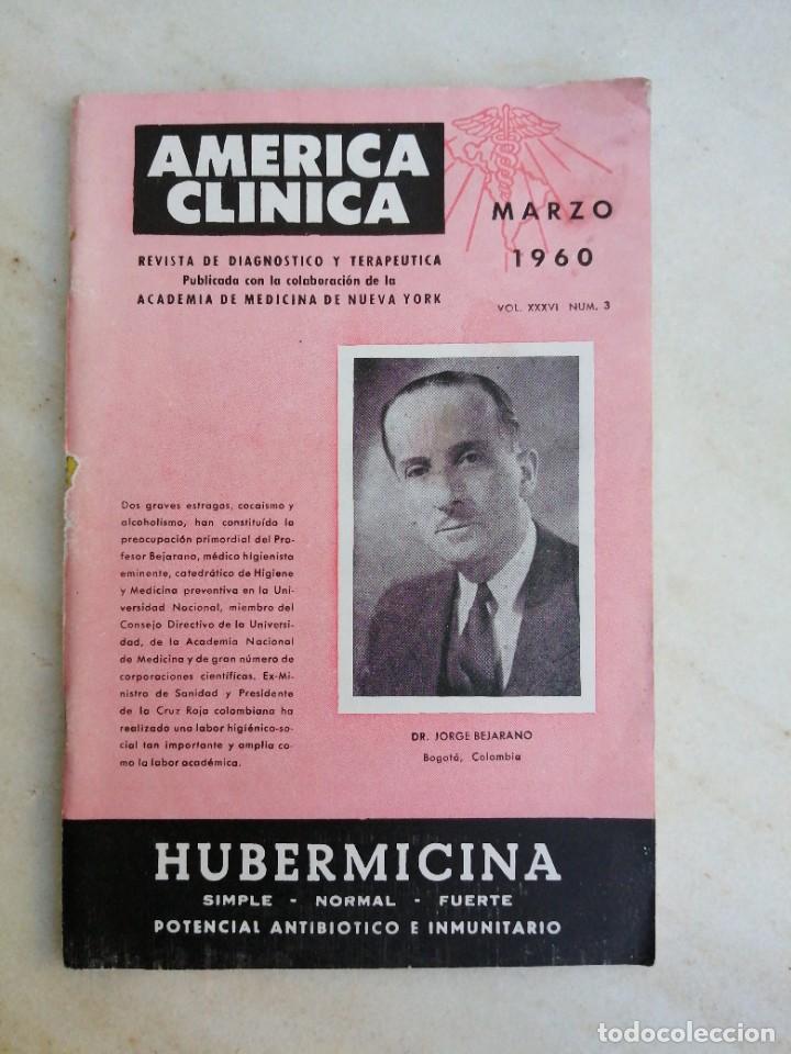 Colecionismo de Revistas e Jornais: Revista AMERICA CLINICA medicina medicamento m&eacute;dico marzo a&ntilde;o 1960 Portada Jorge Bejarano Colombia