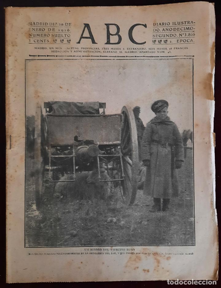 Coleccionismo de Revistas y Peri&oacute;dicos: ABC N⁰ 3866 20-ENERO-1916 - I GUERRA MUNDIAL (VER FOTOS).
