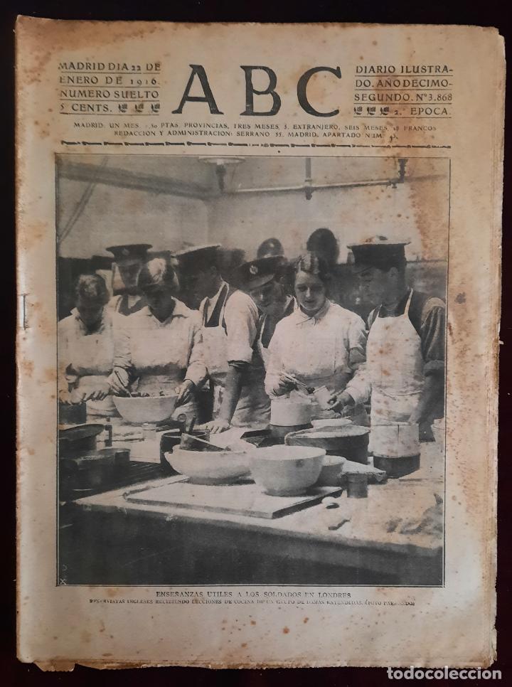 Coleccionismo de Revistas y Peri&oacute;dicos: ABC N⁰ 3868 22-ENERO-1916 - I GUERRA MUNDIAL (VER FOTOS).