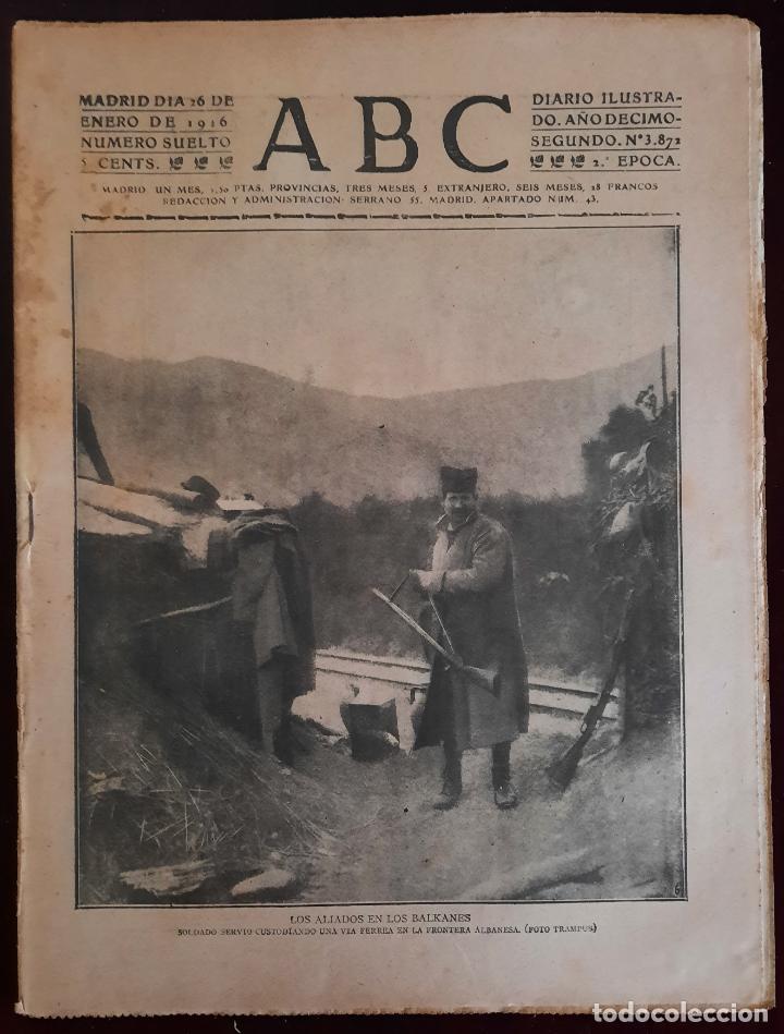 Coleccionismo de revistas y peri&oacute;dicos: ABC N⁰ 3872 26-ENERO-1916 - I GUERRA MUNDIAL (VER FOTOS).