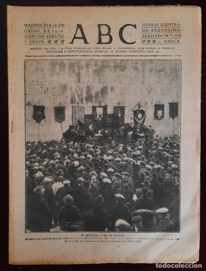 Coleccionismo de Revistas y Peri&oacute;dicos: ABC N⁰ 3856 10-ENERO-1916 - I GUERRA MUNDIAL (VER FOTOS).
