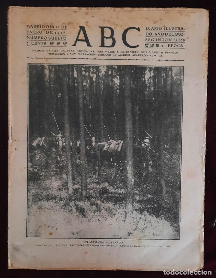 Coleccionismo de Revistas y Peri&oacute;dicos: ABC N⁰ 3858 12-ENERO-1916 - I GUERRA MUNDIAL (VER FOTOS).