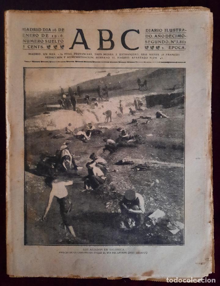 Coleccionismo de Revistas y Peri&oacute;dicos: ABC N⁰ 3862 16-ENERO-1916 - I GUERRA MUNDIAL (VER FOTOS).