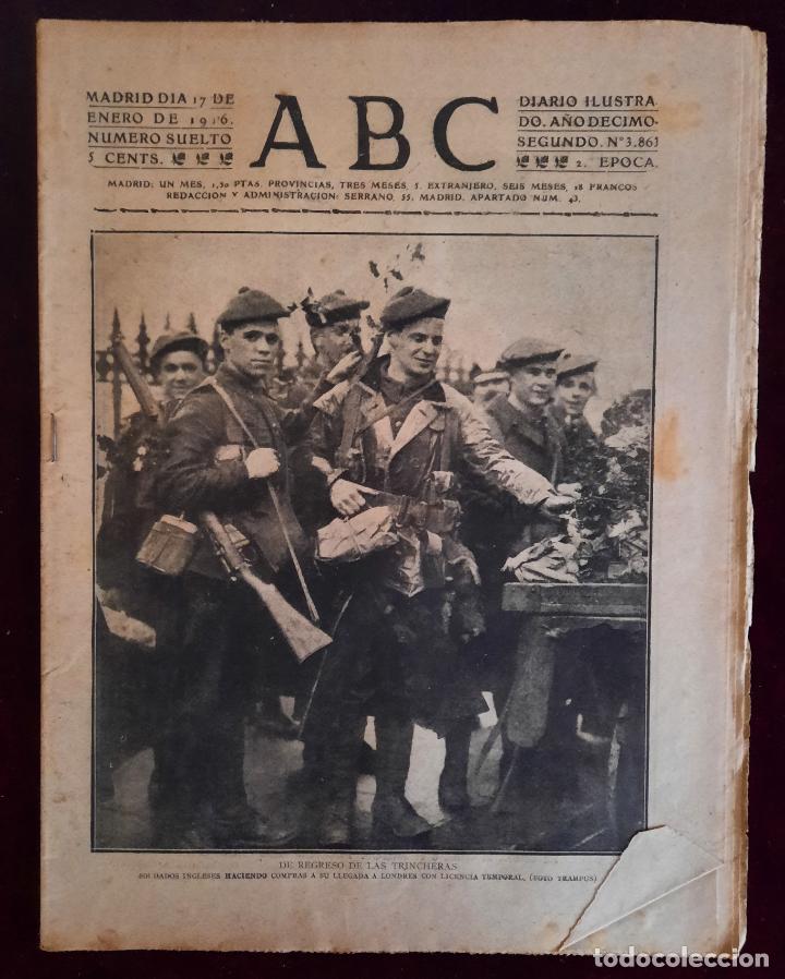 Coleccionismo de Revistas y Peri&oacute;dicos: ABC N⁰ 3863 17-ENERO-1916 - I GUERRA MUNDIAL (VER FOTOS).