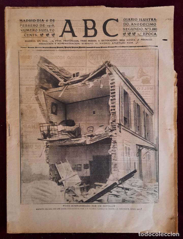 Coleccionismo de Revistas y Peri&oacute;dicos: ABC N⁰ 3883 06-FEBRERO-1916 - I GUERRA MUNDIAL (VER FOTOS).