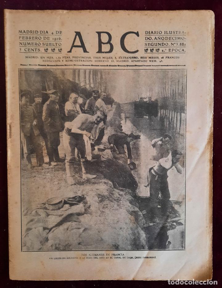 Coleccionismo de Revistas y Peri&oacute;dicos: ABC N⁰ 3881 04-FEBRERO-1916 - I GUERRA MUNDIAL (VER FOTOS).