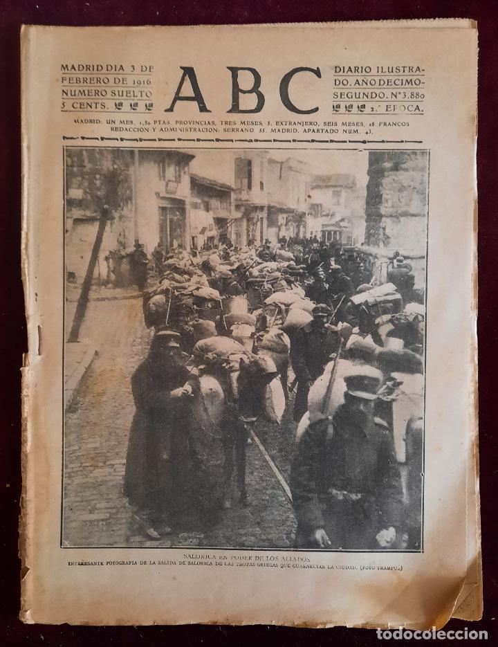 Coleccionismo de Revistas y Peri&oacute;dicos: ABC N⁰ 3880 03-FEBRERO-1916 - I GUERRA MUNDIAL (VER FOTOS).