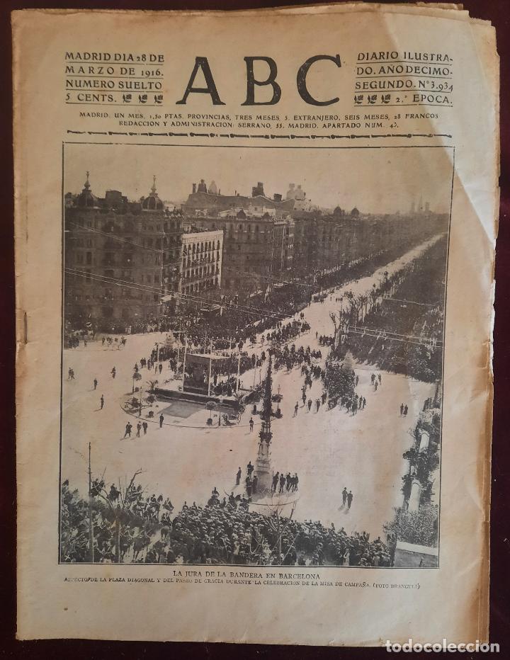 Coleccionismo de Revistas y Peri&oacute;dicos: ABC N⁰ 3934 28-MARZO-1916 - I GUERRA MUNDIAL (VER FOTOS). JURA DE BANDERA EN BARCELONA.