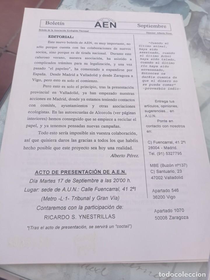 Collection Magazines and Newspapers: BOLETIN AEN ( ASOCIACI&Oacute;N ECOLOGISTA NACIONAL) SEPTIEMBRE REF. UR EST