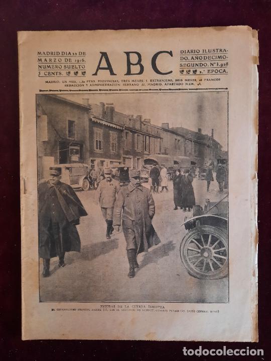 Coleccionismo de Revistas y Peri&oacute;dicos: ABC N⁰ 3928 22-MARZO-1916 - I GUERRA MUNDIAL (VER FOTOS). FIGURAS DE LA GUERRA..