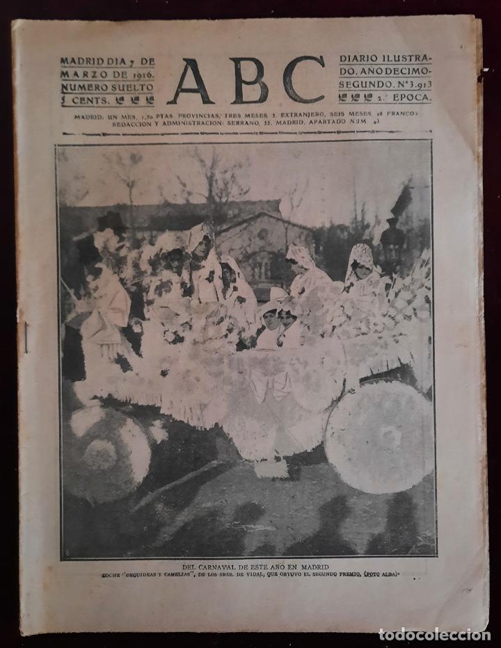Coleccionismo de Revistas y Peri&oacute;dicos: ABC N⁰ 3913 07-MARZO-1916 - I GUERRA MUNDIA. (VER FOTOS). CARNAVAL 1916 EN MADRID.