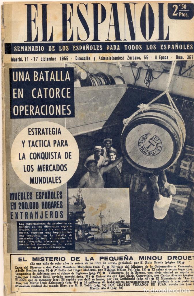 Colecionismo de Revistas e Jornais: Semanario El Espa&ntilde;ol n&ordm; 367. 11/12/1955. Una batalla en catorce operaciones.