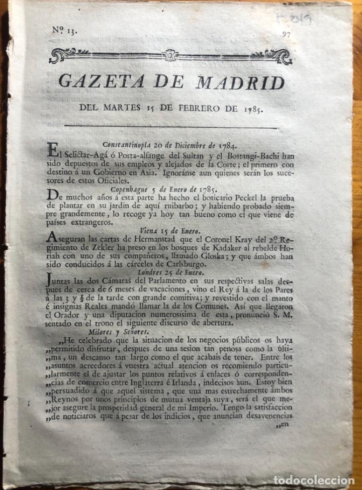 Sammeln von Zeitschriften und Zeitungen: MURCIA- ALICANTE- SORIA- GACETA- GAZETA DE MADRID- 1785