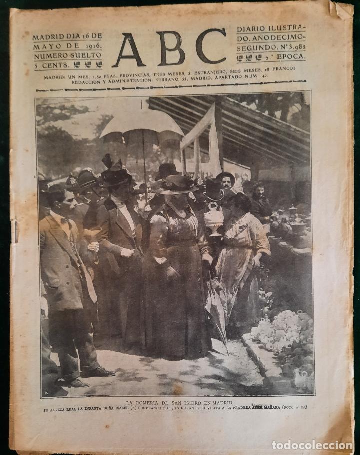 Coleccionismo de Revistas y Peri&oacute;dicos: ABC N⁰ 3982 16-MAYO-1916 - I GUERRA MUNDIAL (VER FOTOS). LA ROMER&Iacute;A DE SAN ISIDRO EN MADRID.
