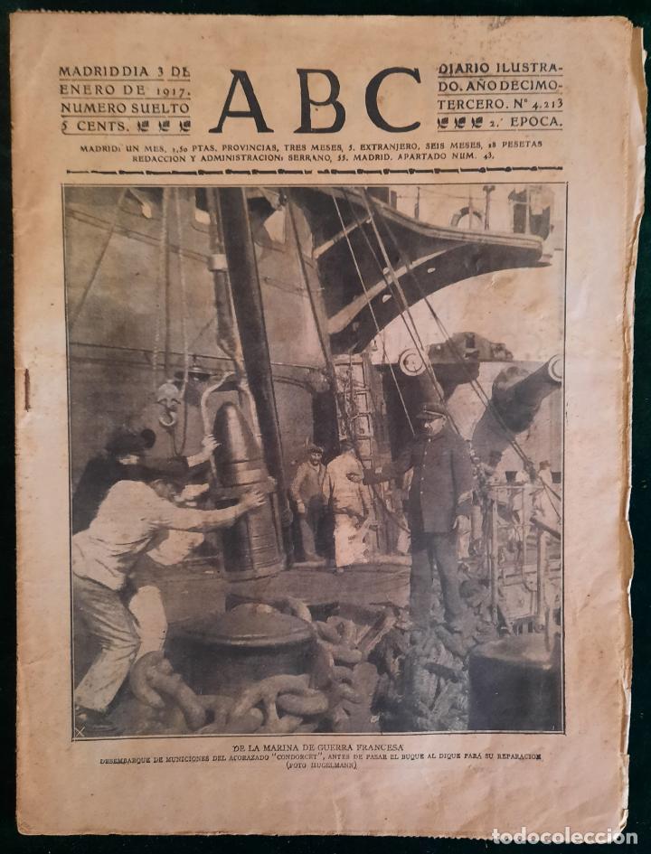 Coleccionismo de Revistas y Peri&oacute;dicos: ABC N⁰ 4213 03-ENERO 1917 - I GUERRA MUNDIAL (VER FOTOS). MARINA DE GUERRA FRANCESA .