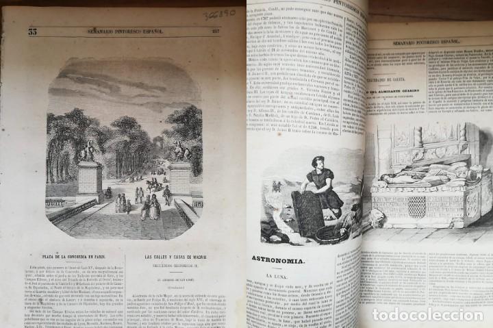 Coleccionismo de revistas y peri&oacute;dicos: SEMANARIO PINTORESCO ESPA&Ntilde;OL: N 33 ,14 agosto 1853: Place du Concorde Paris, casas y calles Madrid