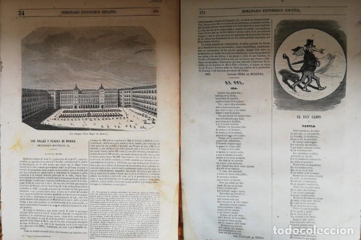 Coleccionismo de revistas y peri&oacute;dicos: SEMANARIO PINTORESCO ESPA&Ntilde;OL: N 34, 21 de agosto: Plaza Mayor de Madrid.