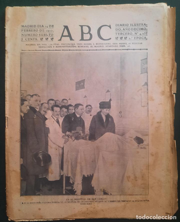 Coleccionismo de Revistas y Peri&oacute;dicos: ABC N⁰ 4255 14-FEBRERO 1917 - I GUERRA MUNDIAL (VER FOTOS). LOS VETERANOS DEL MADRID F.C.