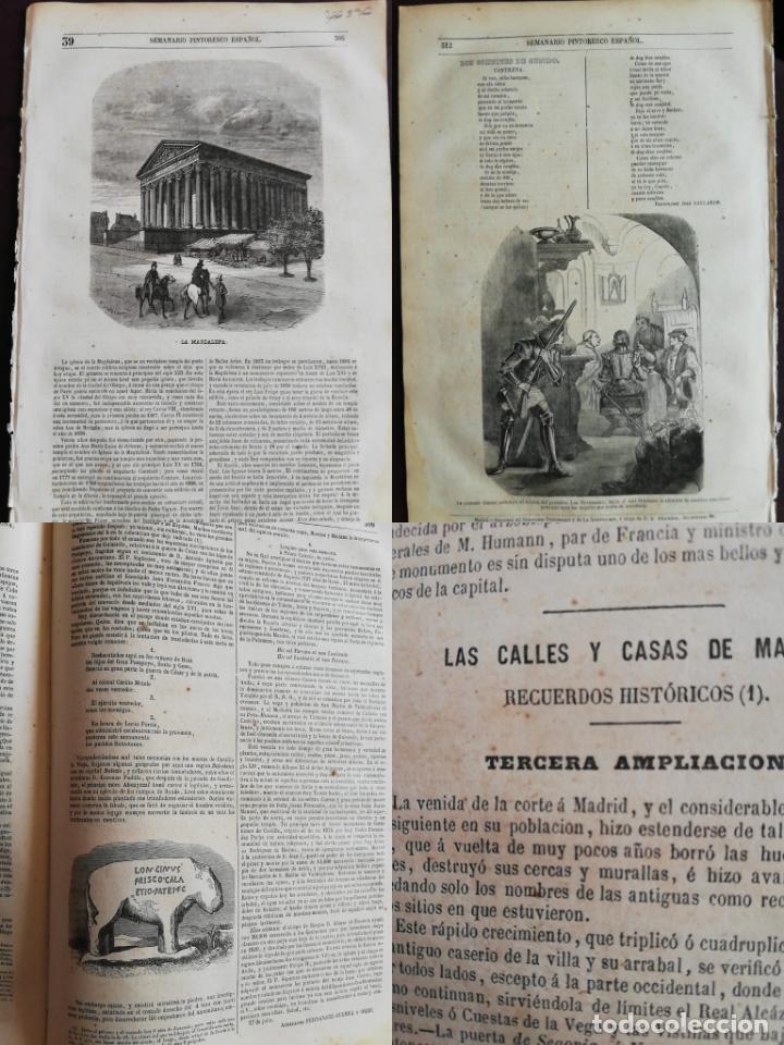 Coleccionismo de revistas y peri&oacute;dicos: SEMANARIO PINTORESCO ESPA&Ntilde;OL: n&ordm;39, 26 septiembre 1855. Madeleine Paris, Callles y casas de Madrid.