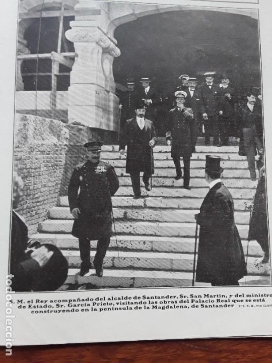 Coleccionismo de Revistas y Peri&oacute;dicos: VISITA ALFONSO XIII SANTANDER PALACIO MAGDALENA / ASESINATO COUPLETISTA BELLA ELMORE LONDRES 1910