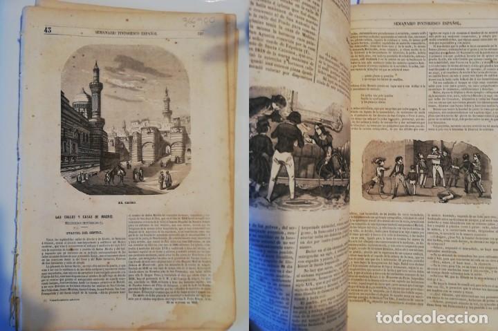 Coleccionismo de revistas y peri&oacute;dicos: SEMANARIO PINTORESCO ESPA&Ntilde;OL: N&ordm; 43, 25 octubre 1853. El Cairo grabado. Cuartel del Centro calles de