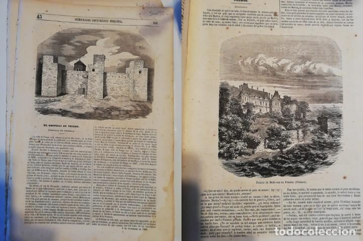 Coleccionismo de revistas y peri&oacute;dicos: SEMANARIO PINTORESCO ESPA&Ntilde;OL, N&ordm; 45, 6 noviembre 1853. Castillo de Priego, El Prado y el Retiro