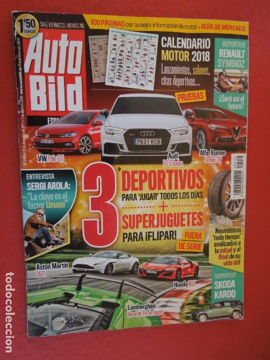 Colecionismo de Revistas e Jornais: AUTOBILD REVISTA N &ordm; 549 - 12-2017- CALENDARIO MOTOR 2018