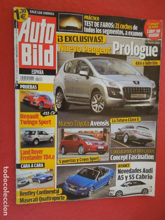 Coleccionismo de Revistas y Peri&oacute;dicos: AUTOBILD REVISTA N &ordm; 160- 12-2008- PEUGEOT PROLOGUE