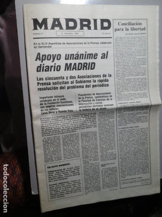 Coleccionismo de revistas y peri&oacute;dicos: DIARIO MADRID. N&Uacute;MERO 0. 16 DICIEMBRE 1984. RAFAEL CALVO SERER... TRANSICI&Oacute;N. PERI&Oacute;DICOS. RARO
