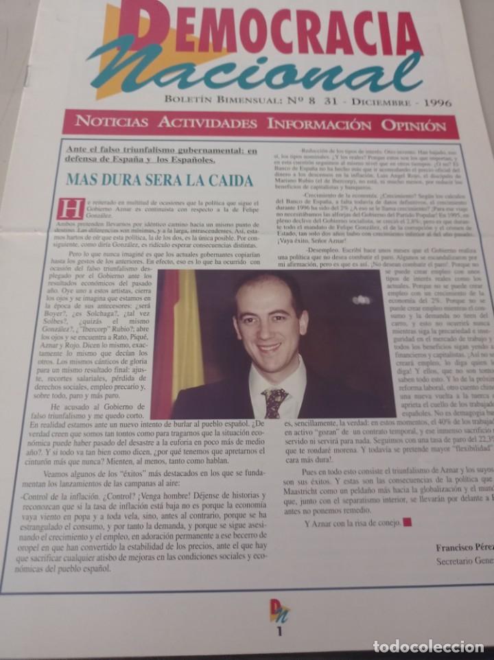 Coleccionismo de Revistas y Peri&oacute;dicos: BOLETIN REVISTA DEMOCRACIA NACIONAL. N&ordm; 8 A&Ntilde;O 1996 REF. UR GAR