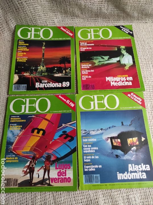 Coleccionismo de Revistas y Peri&oacute;dicos: GEO - LOTE 4 EJEMPLARES - BARCELONA 89, ALASKA INDOMITA, LUJOS DE EL VERANO, MILAGROS EN MEDICINA