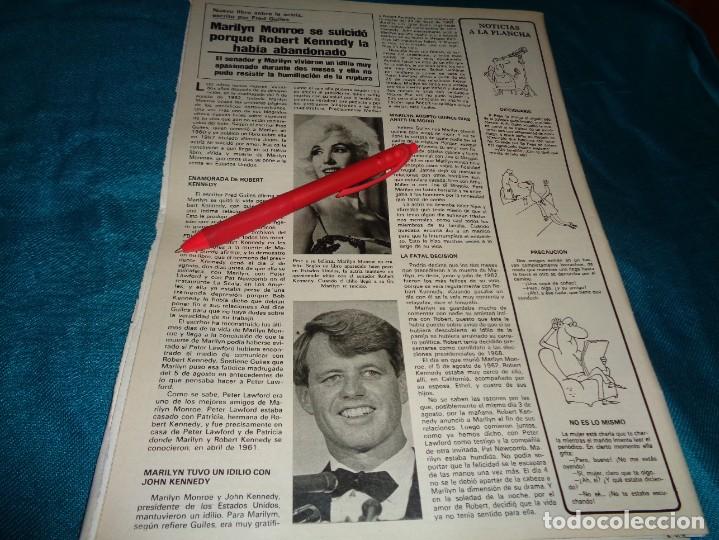 Coleccionismo de revistas y peri&oacute;dicos: RECORTE : MARILYN MONROE, SE SUICIDO, SEGUN FRED GUILES. SEMANA, NOVMBRE 1984(#)