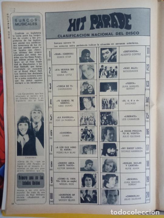 Collezionismo di Riviste e Giornali: ESCALA DE EXITOS HIT PARADE THE CARPENTERS MIGUEL RIOS JULIO IGLESIAS
