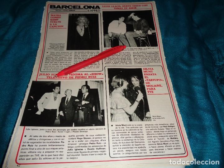 Coleccionismo de Revistas y Peri&oacute;dicos: RECORTE : MAYRA GOMEZ-KEMP. LLUIS LLACH. PLACIDO DOMINGO, JULIO IGLESIAS. SEMANA, MARZO 1984(#)