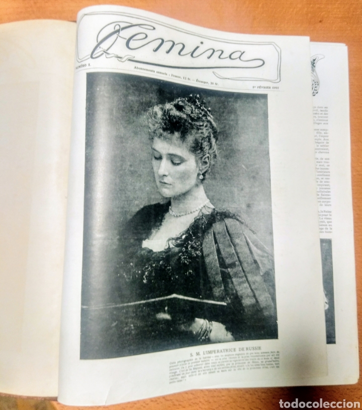 Coleccionismo de Revistas y Peri&oacute;dicos: 1901. F&eacute;mina. 22 Revistas Francesas. Encuadernadas.
