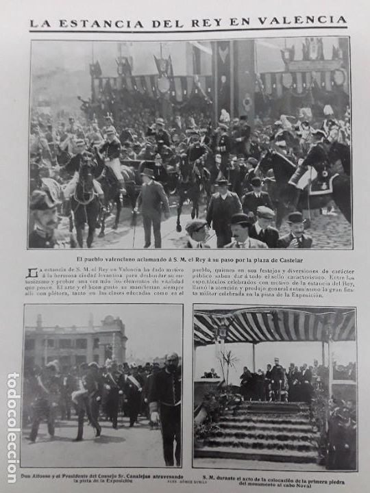 Collezionismo di Riviste e Giornali: ESTANCIA ALFONSO XIII VALENCIA PANTANO GUADALCACIN JEREZ CANGAS ONIS CULLERA SARDANYOLA REVISTA 1907