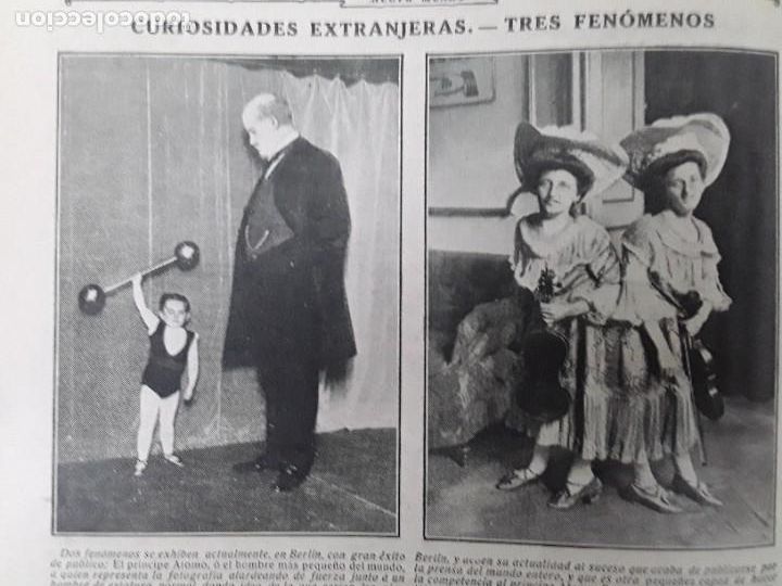 Collezionismo di Riviste e Giornali: EL HOMBRE MAS PEQUE&Ntilde;O MUNDO LAS HERMANAS SIAMESAS ROSA Y JOSEFA BLAZEK CIRCO HOJA A&Ntilde;O 1910