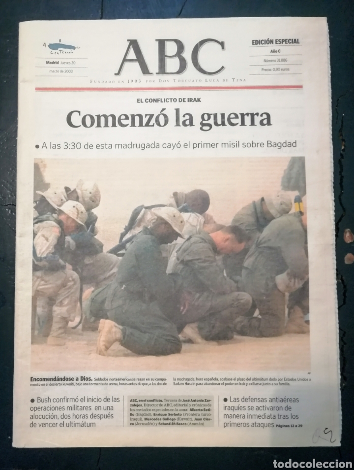 Coleccionismo de Revistas y Peri&oacute;dicos: ABC. EDICION ESPECIAL 2003. COMENZO LA GUERRA. EL ENVIO ESTA INCLUIDO.