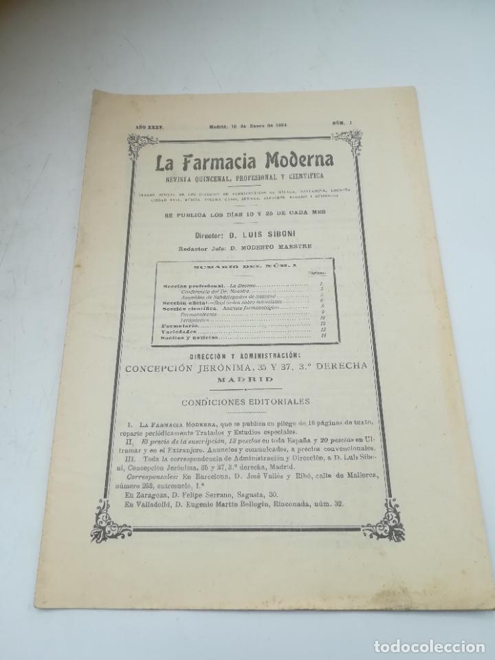 Collection Magazines and Newspapers: LA FARMACIA MODERNA. REVISTA CIENT&Iacute;FICA. 1924. MODESTO MAESTRE IB&Aacute;&Ntilde;EZ. VER SUMARIO