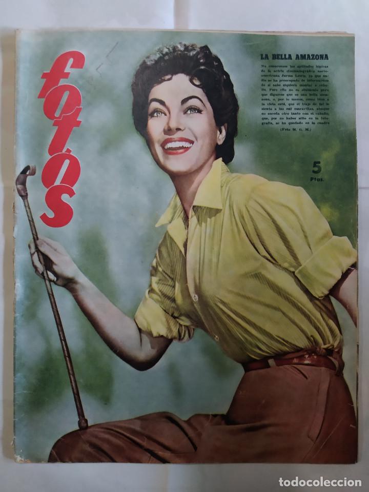 Colecionismo de Revistas e Jornais: REVISTA FOTOS 1955 JARMA LEWIS, REINA DE LA COSTURA VERBENA SAN ANTONIO FLORIDA MADRID, LE MANS