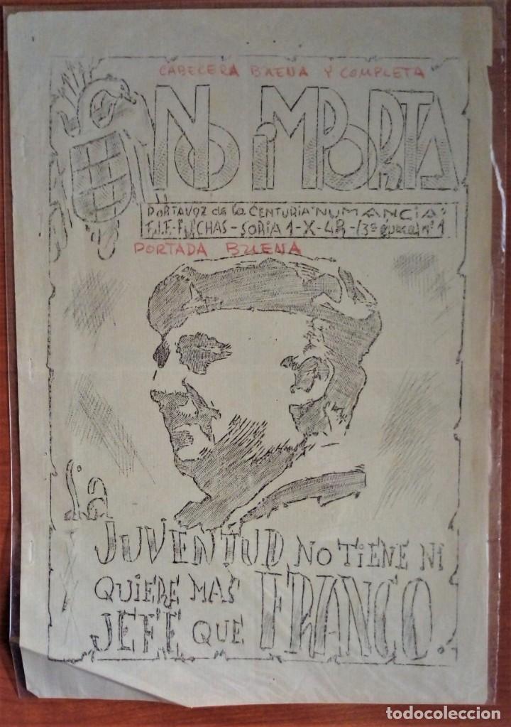 Coleccionismo de revistas y peri&oacute;dicos: PORTADA CICLOSTILADA REVISTA NUMANCIA N&ordm;1 1948 NUMANCIA PRUEBAS DIBUJO CORRECIONES RARA FRANQUISMO