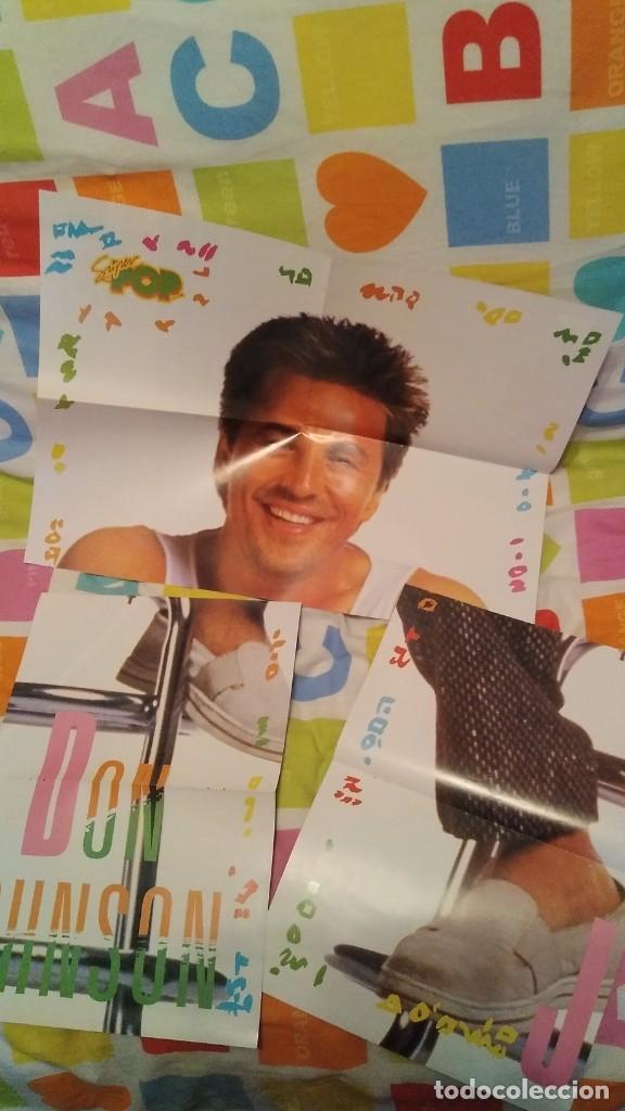 Coleccionismo de Revistas y Peri&oacute;dicos: 3 PIEZAS DEL POSTER GIGANTE DE DON JOHNSON EN SUPER POP A&Ntilde;OS 80. PARTE DE DETR&Aacute;S DE UNA MOTO