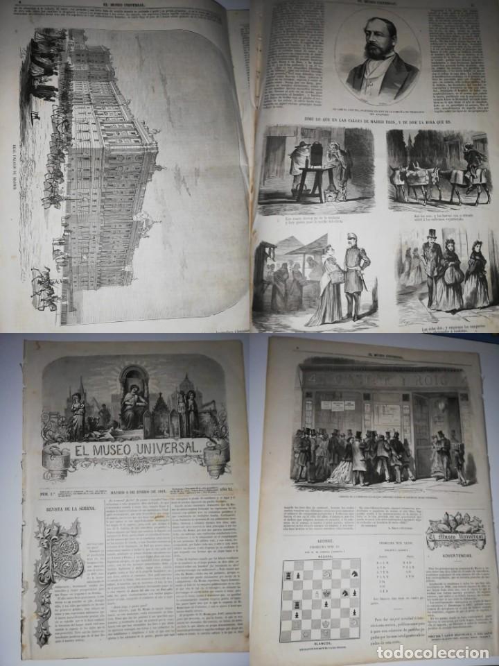 Collezionismo di Riviste e Giornali: EL MUSEO UNIVERSAL: N&ordm;1 enero 1867. Grabados: Palacio Real Madrid, Librer&iacute;a de los editores etc